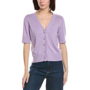 Cece Womens  V-Neck Wool-Blend Cardigan, Purple